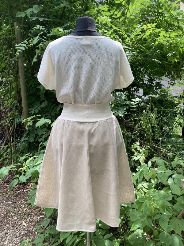 8-Bahnenrock, Leinen-Viskose, Glockenrock